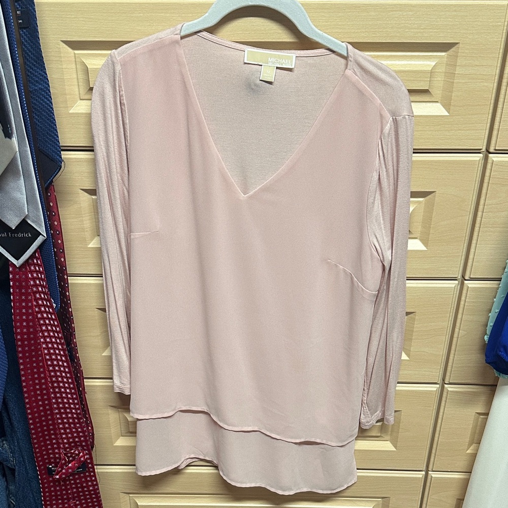 Michael Kors Blush V-Neck Blouse